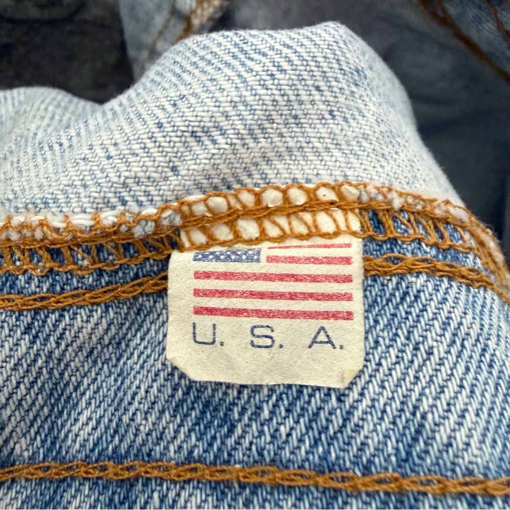 Vintage Denim Jean oversized Distressed Tote Bag Arizona Cactus - Picture 11 of 11